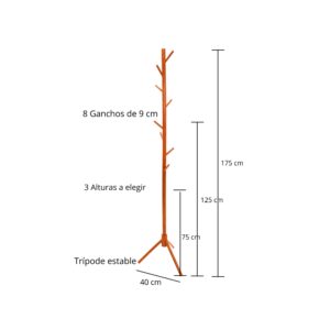 Perchero de madera, percheros de pie originales para colgar bolsos, ropa, bufandas